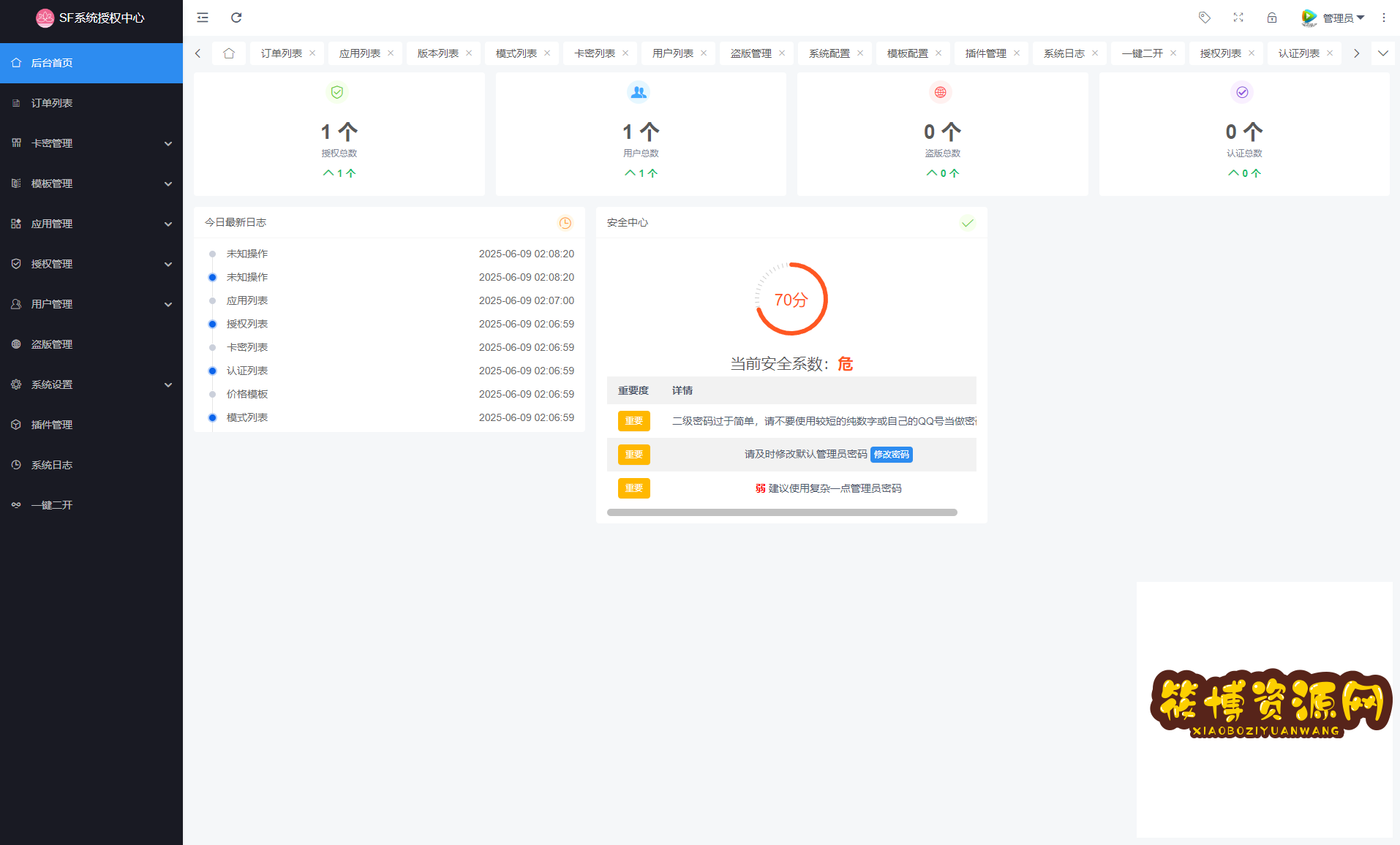 最新SF授权系统源码 全开源无加密v5.2版本